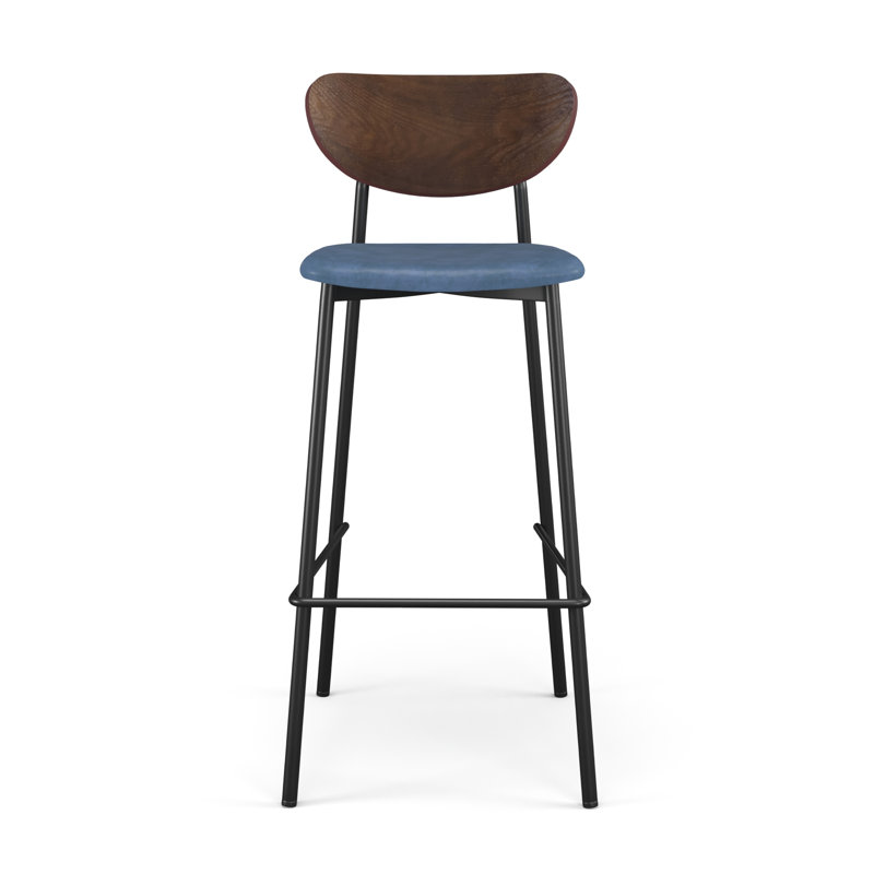 Alwyn Bar & Counter Stool, Bar Stool (30” Seat Height), Blue/Brown