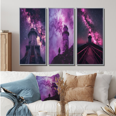 Étoile mauve I - Exploration de l'espace mauve, collection d'impressions sur toile