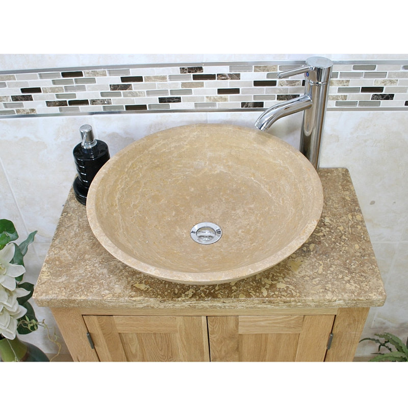Silverside 650mm Single Bathroom Vanity with Vessel Stone Basin