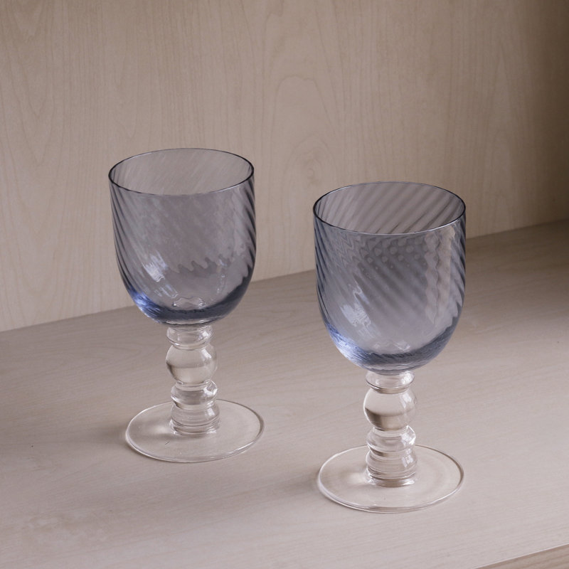 Glass Wine Glass, Blue