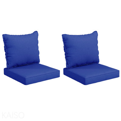 Ensemble de coussins et de coussins de dossier de chaise de patio 4 pièces, ensemble de remplacement de siège, ensemble de coussins pour mobilier de jardin extérieur, bleu marine