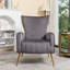 Fauteuil en velours à pieds en métal-290479823