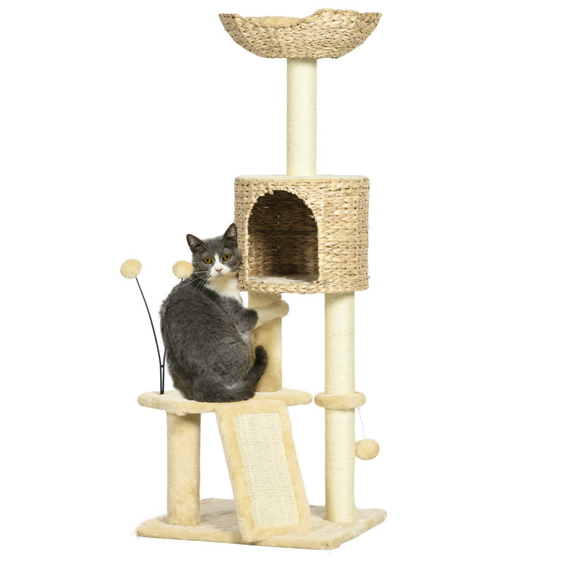 Arbre à chat pour chats d'intérieur, Beige, H 45,75 po x l 17,75 po x P 15,75 po