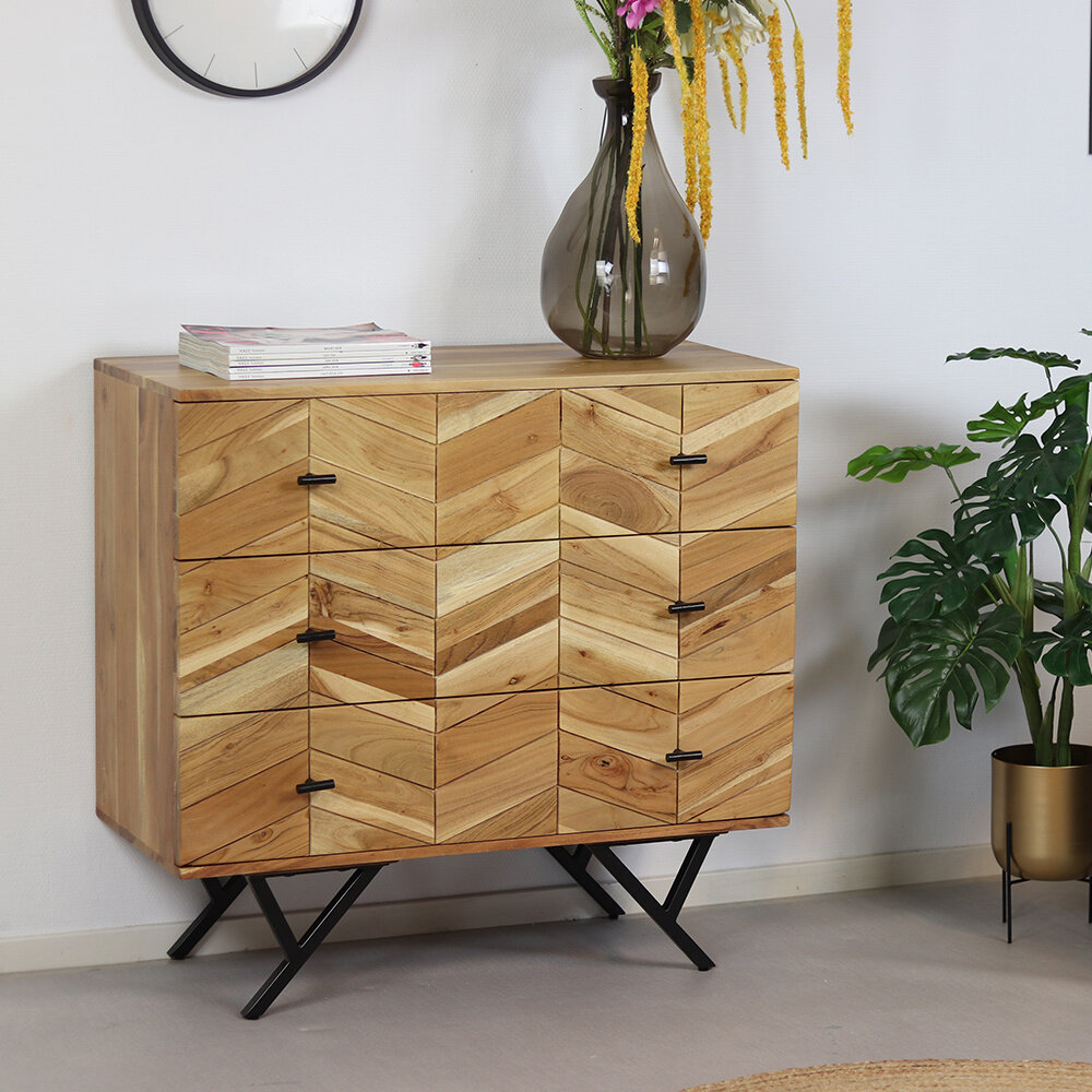 Herringbone chest of deals drawers