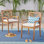 Chaise de salle à manger, 2 pièces avec 2 coussins crème, pour cour, bord de piscine, jardin