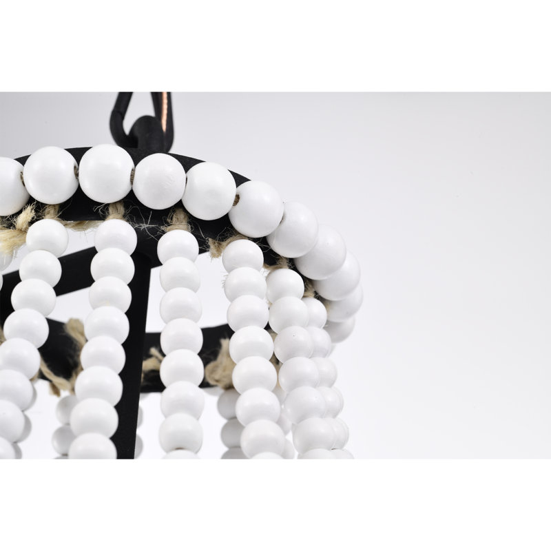 Lustre suspendu bohémien à perles blanches 16 pouces Roly