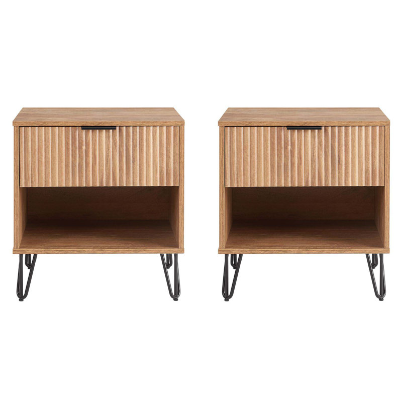Gafita 20.07'' W Nightstand, Golden Brown, Set of 2