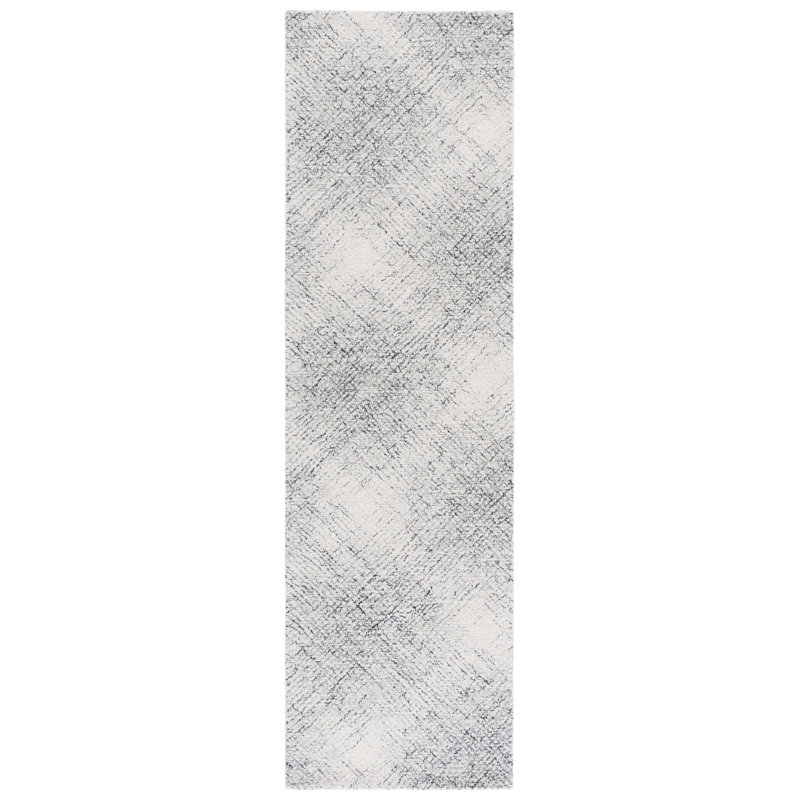 Abstract Hand Tufted Wool Abstract Rug, Runner 2'3" x 8'