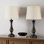 Ensemble de lampes de table 22 po en métal noir avec contrôle tactile à 3 voies et USB A&C