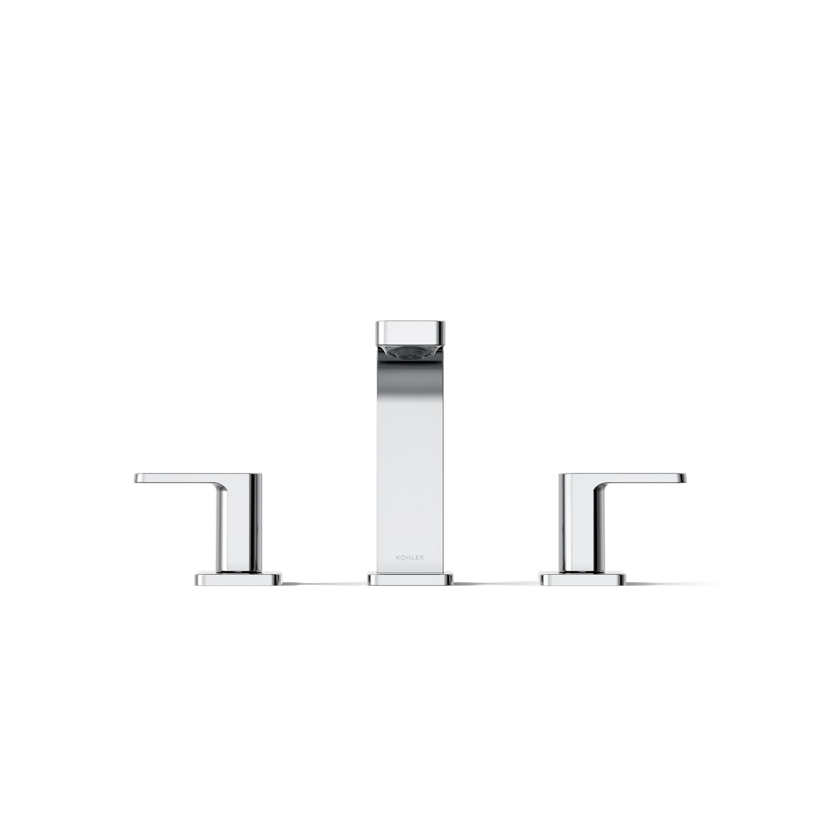 ParallelWidespread Bathroom Faucet, 3-Hole Two Lever Handle Bathroom Sink Faucet, Polished Chrome, 0.5 GPM