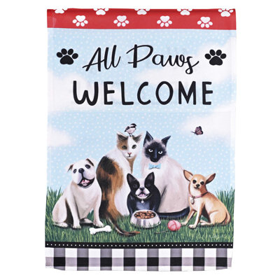 Drapeau toutes les pattes de bienvenue 13 x 18