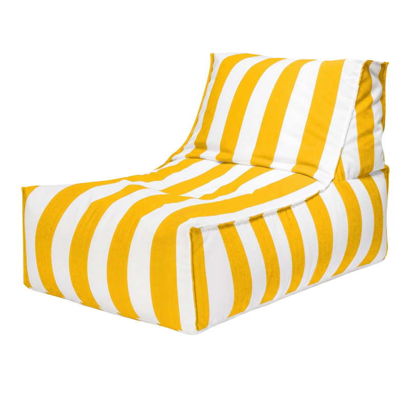 Santorin Upholstered Outdoor Bean Bag Lounge Chair, Yellow
