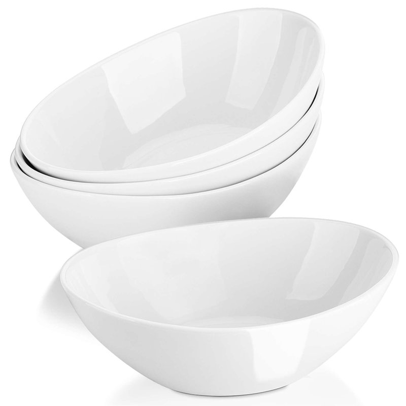 Ensemble de 9 bols de service ovales 9 po, blanc