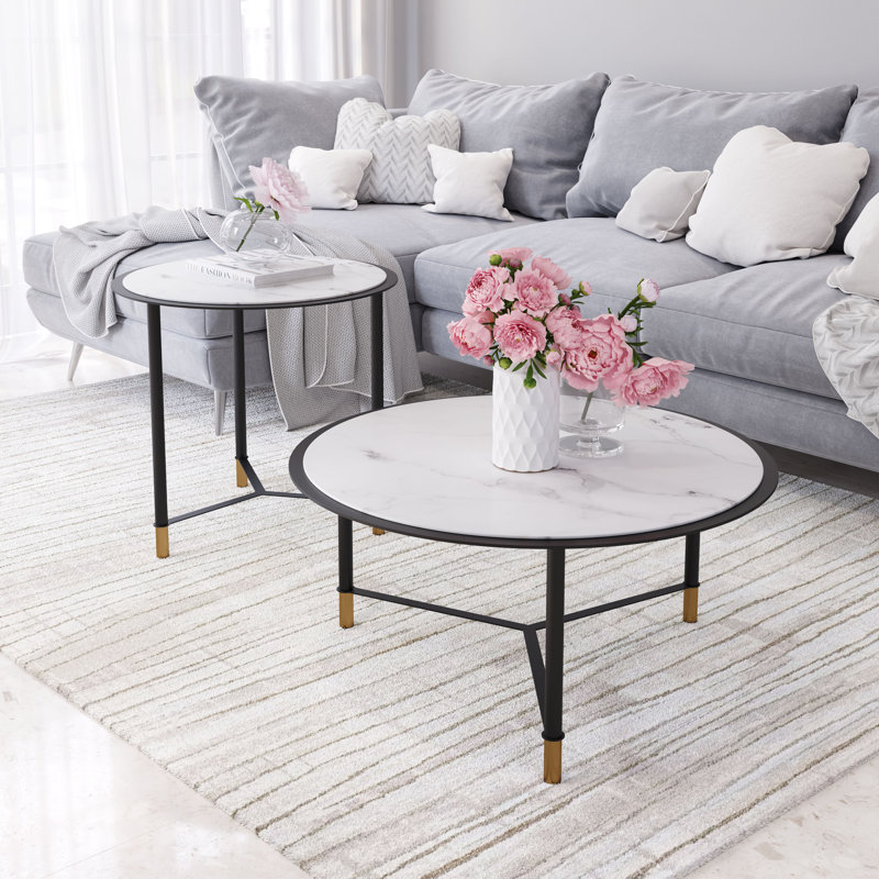 Tables basses Davis blanc et noir