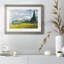 Champ de blé avec cyprès - reproduction encadrée rustique avec tableau mat-158686876-158686879