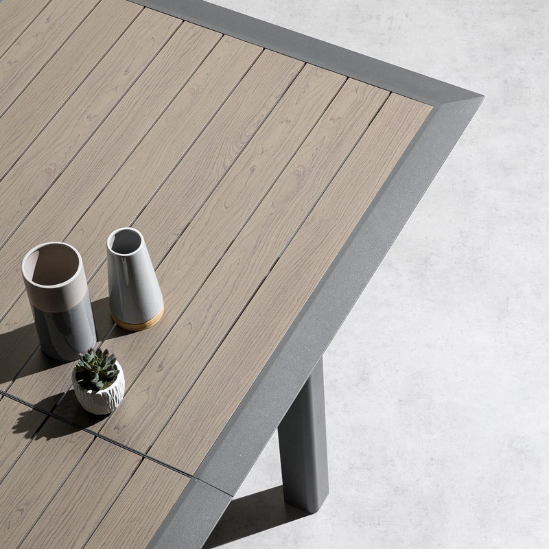 Kalem Rectangular Metal Extendable Outdoor Dining Table , 160cm cm W 115cm cm D