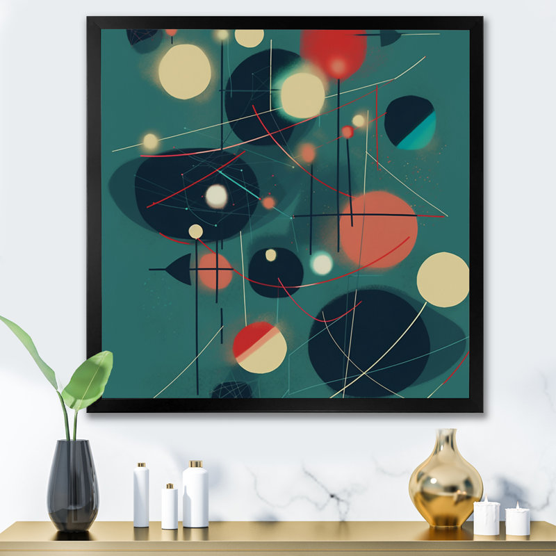 Mid Century Minimalistic approche II, reproduction d'art sur toile, H 16 po x l 16 po x P 1 po, Cadre photo noir