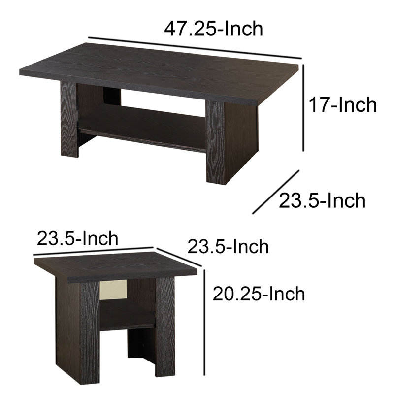 Pavon 3 - Piece Solid Wood Living Room Table Set