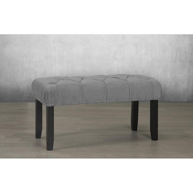 Banc en faux cuir Adelyn, Blanc