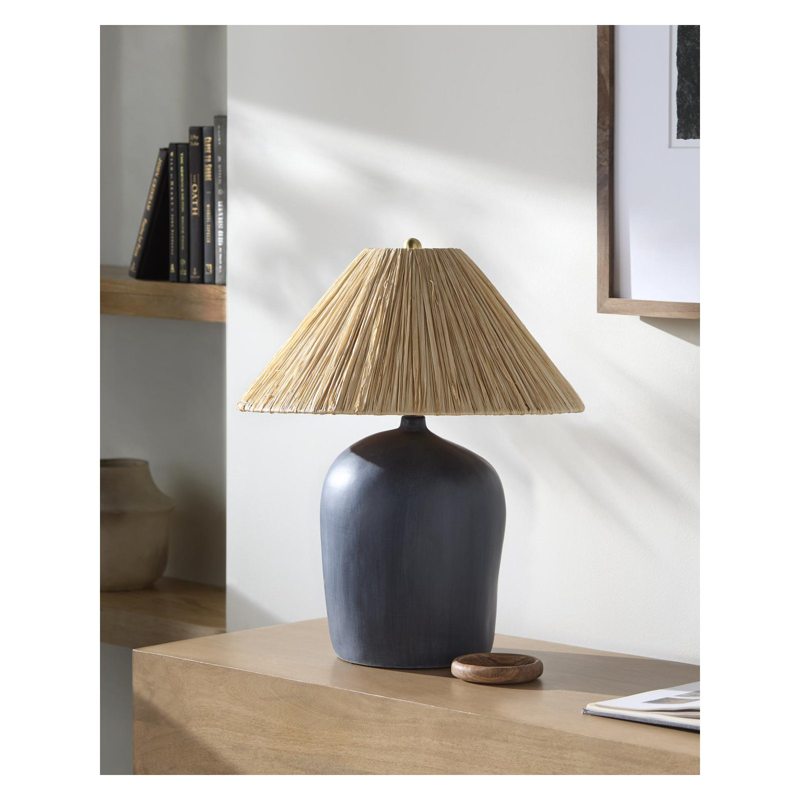 Danica Table Lamp, Black, Seagrass Empire