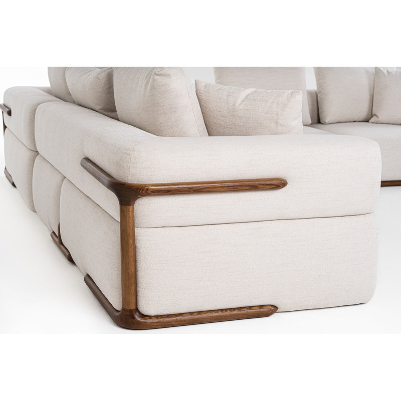 Simone - Canapé modulaire en tissu blanc cassé