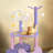 Deluxe Moonlight 63'' Cat Tree with Cat Scratching Posts, Luxury Cat Condo for Large Cats, Purple Cat Tower with Slide