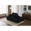 Lit double en velours côtelé noir, chaise modulaire modulaire, sans assemblage, idéale pour les petits espaces, 2 sièges, chaise longue spacieuse, canapé-lit, noir, salon, siège-1759817677