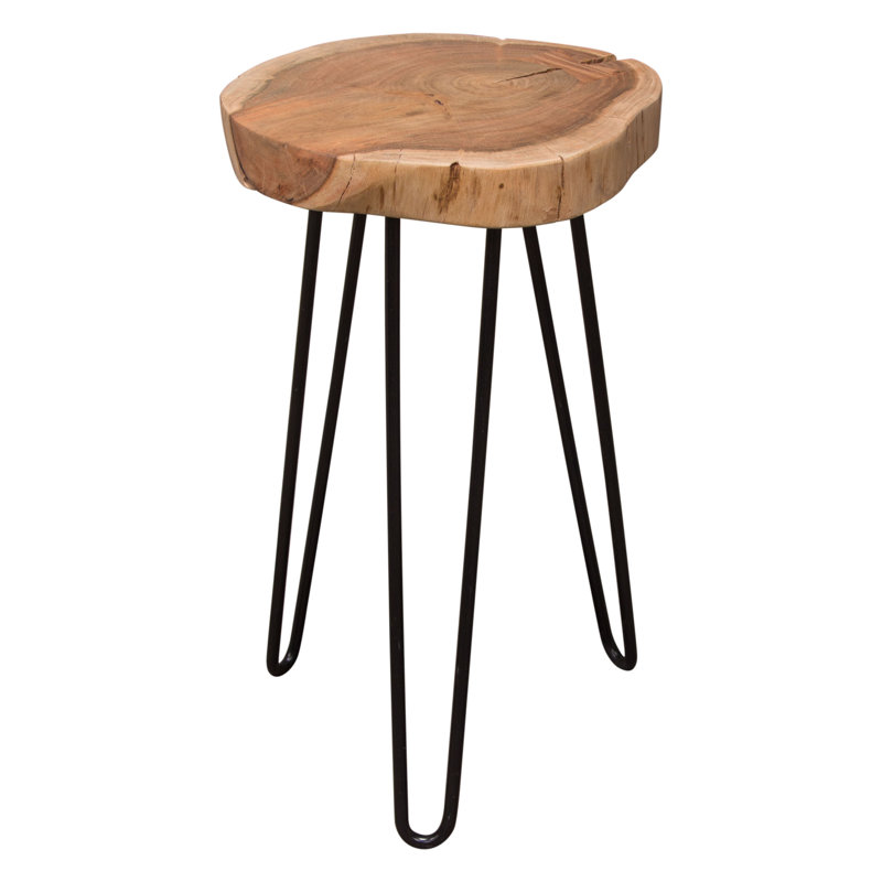 Azzole Solid Wood Top End Table
