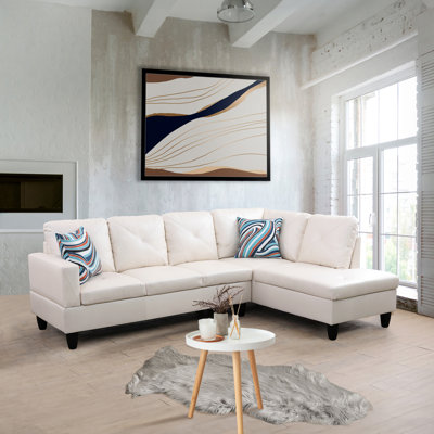 Alumita Faux Leather L-Shaped Sectional Right Hand Facing