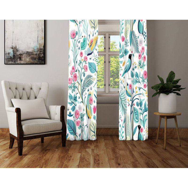 Paire de rideaux semi-transparents en polyester Deaudra, L 20 po x L 52 po