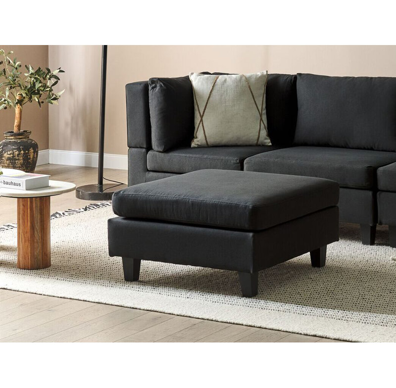 UNSTAD 76cm Wide Standard Ottoman, Black
