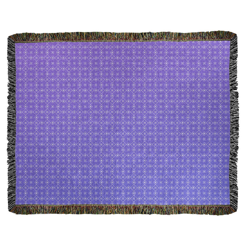 Katelyn Elizabeth Hand Woven Throw Blanket, 50" W x 60" L, Blue/Purple