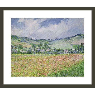 The Poppy Field near Giverny by Claude Monet -Framed Giclee Print