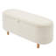 Repose-pieds élégant avec rangement en tissu Sherpa rembourré avec pieds en bois, banc de rangement pour chambre à coucher, salon, blanc-1129367642