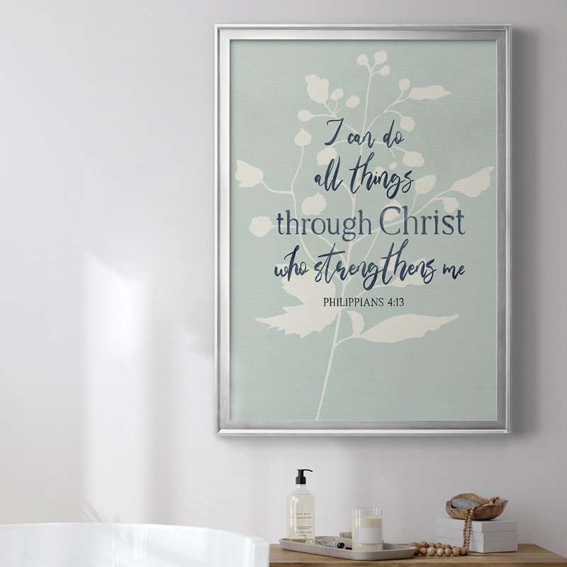 20_I Can Do All Things, toile encadrée de qualité supérieure, H 30,5 po x l 22,5 po x P 1 po, Argent