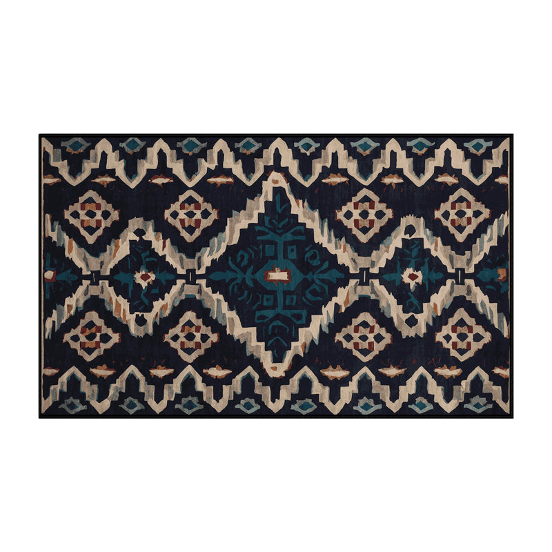 Machine Washable Gray Area Rug, Rectangle 3' x 5'