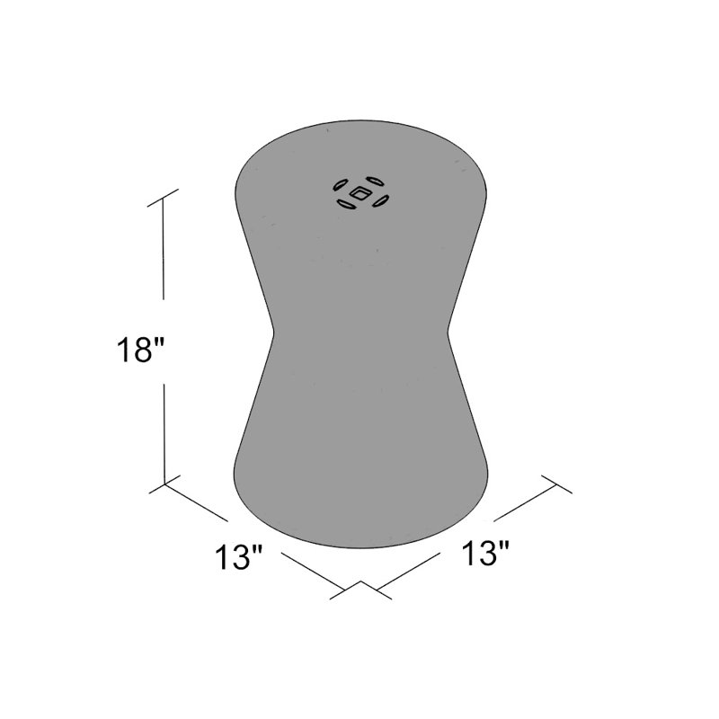 Tabouret de jardin en céramique Almeric, Argent plaqué