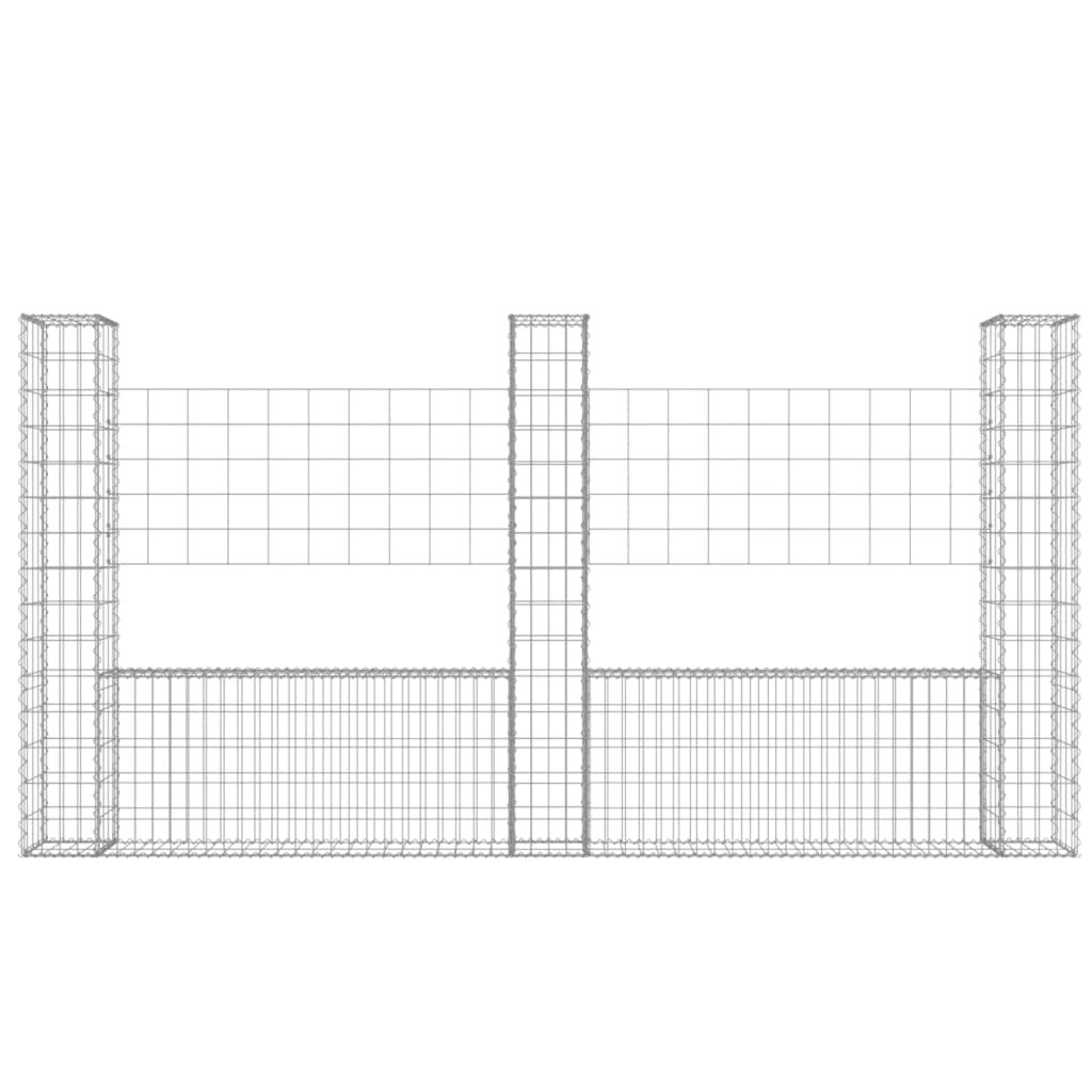 Dakota Fields U-Shape Gabion Basket with 4 Posts Iron 2.6m x 1.5m ...