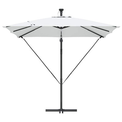 Umbrella with LED Strip Lights Polyester and Aluminium Outdoor Parasol