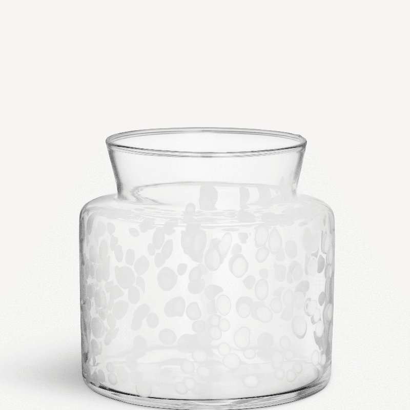 Meadow Glass Table Vase, 7.7" H x 7.9" W x 7.9" D, White/Ivory