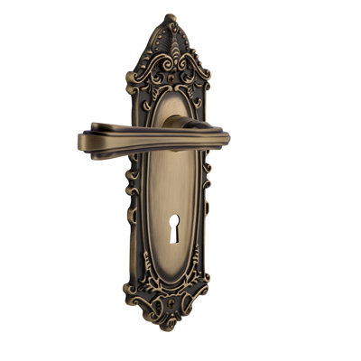 Victorian Plate Privacy (Bed & Bath) with Decorative Keyhole and Fleur Lever