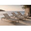 76" Long Reclining Chaise Lounge Set with Table