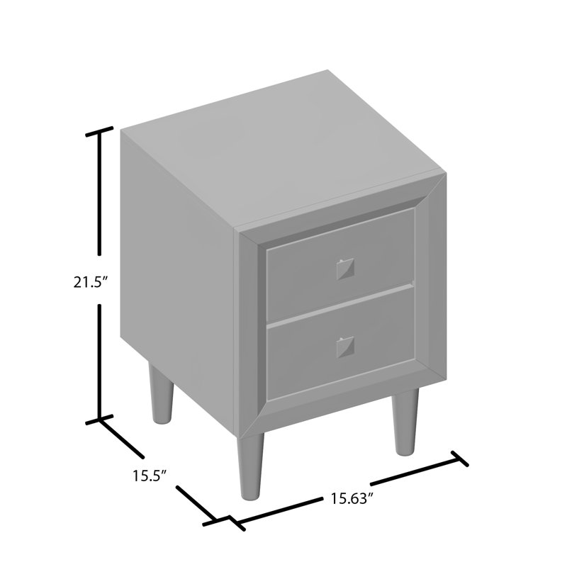 Arnette 15.63'' W Solid Wood Nightstand, White