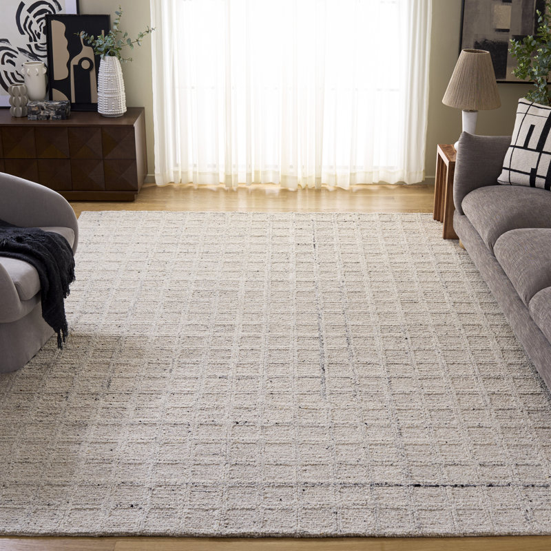 Pine 115 Hand Tufted Wool Pile Geometric Rug, Rectangle 8' x 10'