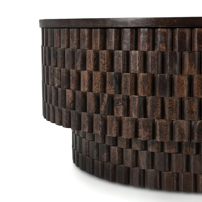 Norwood 40" Round Coffee Table, Dark Brown