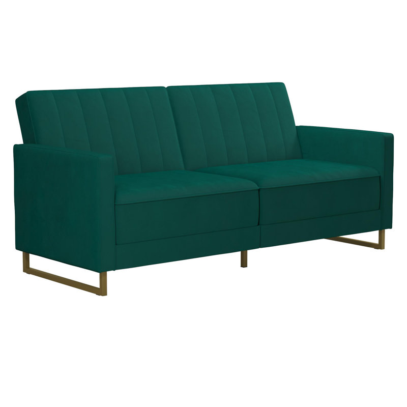 Canapé convertible en velours Skylar, Vert