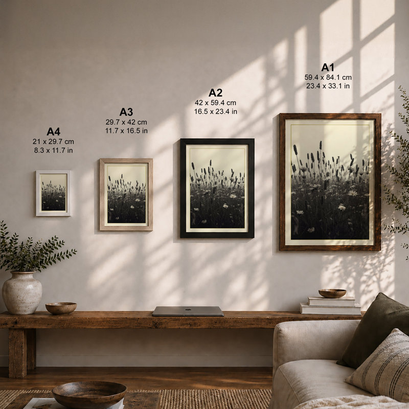 Quiet Marsh Scandinavian - Framed Print, Walnut, A3 - 42.0 x 29.7 cm