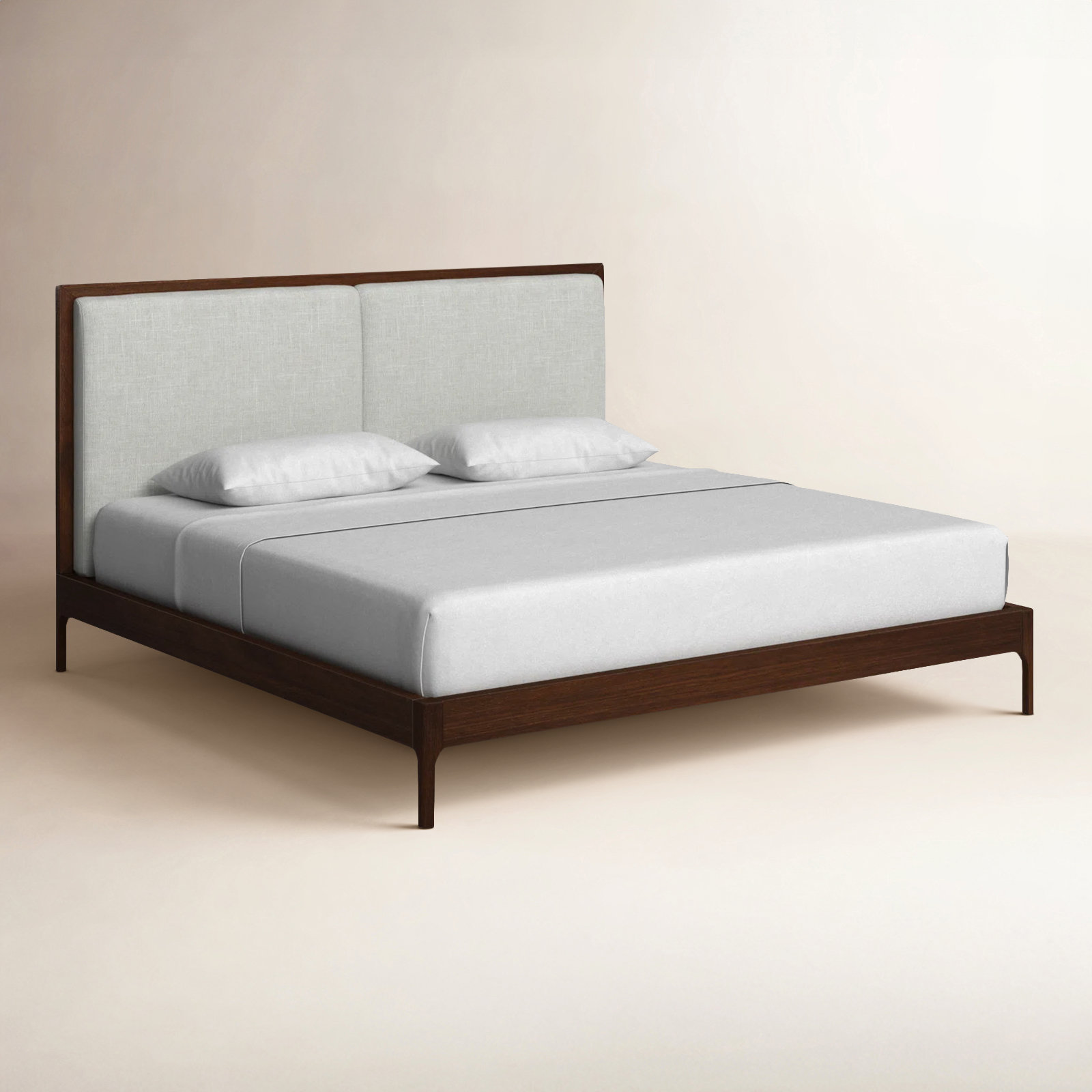 Chisa Upholstered Bed, King, Walnut