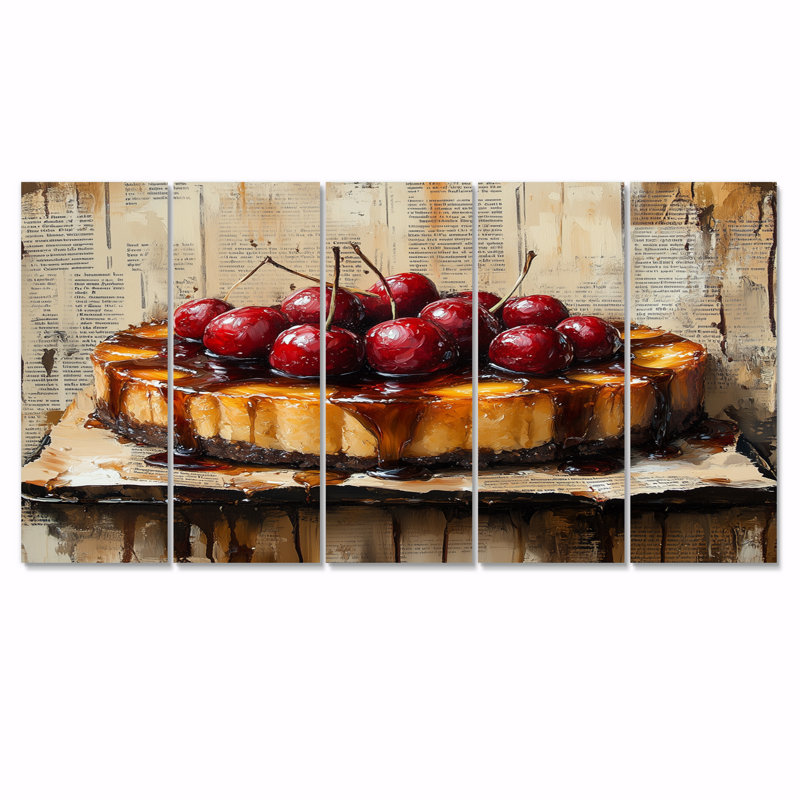 Ensemble de décorations murales rouges Tarte Tatin, H 28 po x l 60 po