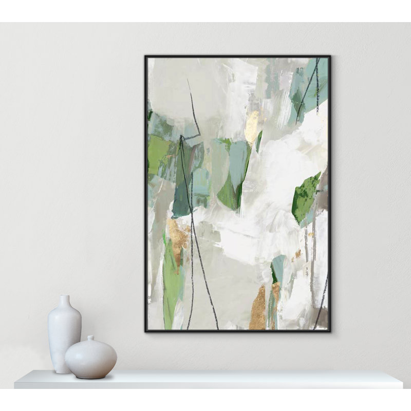 Enchanted Emerald Collection Enchanted Emerald I by Tom Reeves, Black Floater Canvas Floater Framed